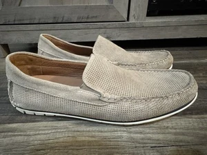 Johnston & Murphy Cory Venetian Mens Sz 12M 259320 DRIVER Nubuck Beige Tan Shoes - Picture 1 of 12
