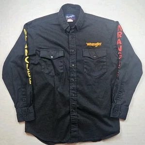 Vintage Wrangler Western Herren Medium schwarz & rot Langarm Knopfleiste Hemd - Bild 1 von 10