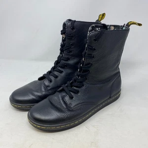 Bota plegable Dr. Martens Stratford para mujer talla 9 de cuero negro forrada floral - Imagen 1 de 15