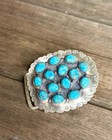 Turquoise and 925 Sterling Silver Belt Buckle