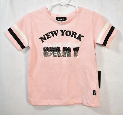 DKNY New York Shirt Size 4 Pink Sequin Top - Image 1 of 4
