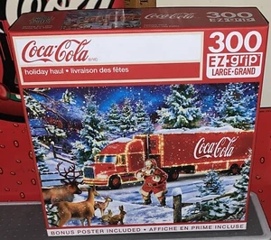 COCA COLA BRAND MASTER PIECES 300 PIECE JIGSAW PUZZLE HOLIDAY HAUL EASY GRIP - Picture 1 of 3