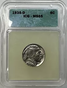 Indian Head Buffalo Nickel 1935-D MS65 ICG - Imagen 1 de 3