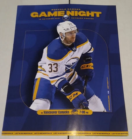 Buffalo Sabres Game Night Program & Colin Miller Mini-Poster 10/19/21 Cover