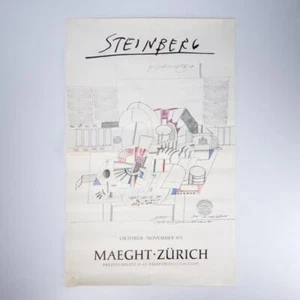 Saul Steinberg Maeght Zurich 1971 Lithograph Print Poster 16.75"w 26"h - Picture 1 of 4