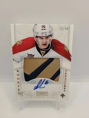 2013-14 Aleksander Barkov National Treasures Rookie Auto Jersey Patch RC /99 - Image 1 of 4