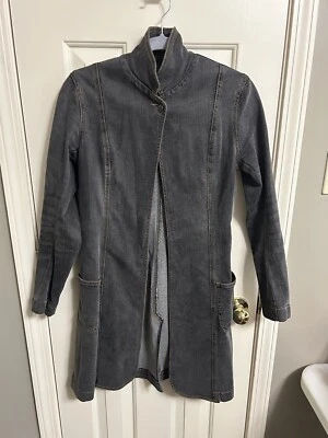 Norma Kamali Timeless Gorgeous Open Front One Button Denim Jacket Size 6 - Image 1 of 4