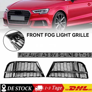 L+R Nebelscheinwerfer Wabengitter Glanz Schwarz Für Audi A3 8V S-LINE 2017-2019 - Bild 1 von 12