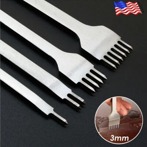 3/4/5/6mm Leather Hole Punches Tool Craft Pricking Iron Diamond Stitching Chisel - Picture 1 of 11