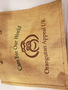Bolso de Mano Orangutan Appeal Reino Unido Yute Inglaterra Reino Unido Cuidado de la Arpillera para Nuestro Mundo GR1 - Imagen 1 de 5