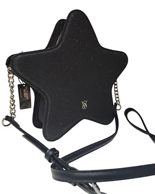 NUEVO BOLSO BANDOLERA VICTORIA'S SECRET FORMA ESTRELLA NEGRO BRILLO Foto 1 de 3