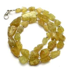 Natural Gem Grossular Garnet Rough Unpolished Nugget Beads Necklace 19" 239Cts. - Picture 1 of 3