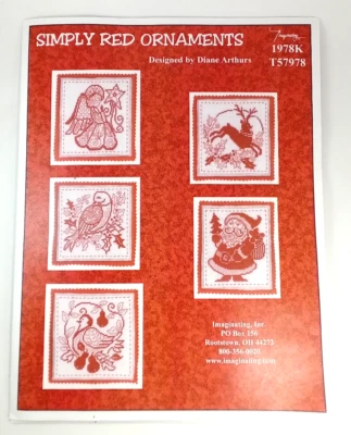 Imaginando "Adornos Simply Red" Kit Punto de Cruz Contado, abierto Foto 1 de 4