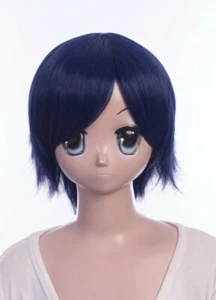 W-565 Blau Devil Survivor Makoto Sako kurz Haar 46cm Anime Cosplay Perücke Wig - Bild 1 von 4