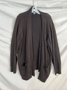Laura Scott Open Front Black Cardigan Sweater 2X - Picture 1 of 4