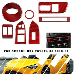 7 Pcs/set Carbon Fiber Interior Trim Cover For Subaru BRZ Toyota 86 2013-2017 - Imagen 1 de 11
