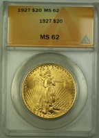 1927 St. Gaudens Double Eagle $20 Gold Coin ANACS MS-62