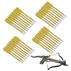 60X Mud Yellow Miniature Crossbow Bolts Plastic Body with Sharp Metal Point Tip - Picture 1 of 9