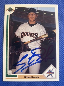 1991 Upper Deck Steve Decker #25 Auto Signed Autograph Giants 