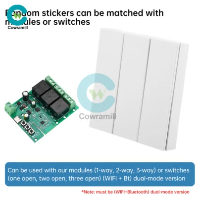 eWeLink 2.4GHz Wireless Remote Control Wall Light Switch No Wiring 1/2/3 Way - Image 1 of 4