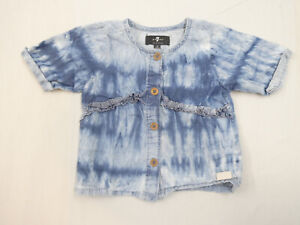 Girl’s 7 FOR ALL MANKIND Acid Wash Denim Top Size 2T