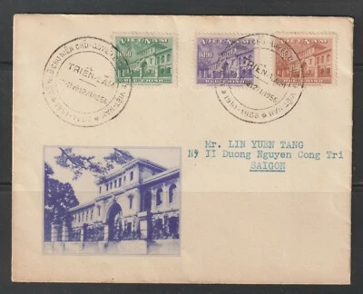 1956 South Vietnam Triễn Lãm Tem Post Office Saigon Scott # 36-38     - Image 1 of 2