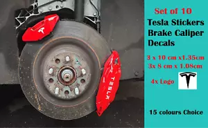 JUEGO DE 10 PEGATINAS PINZA FRENO TESLA BLANCO VINILO ALTA TEMPERATURA 15 COLORES A ELEGIR - Imagen 1 de 7