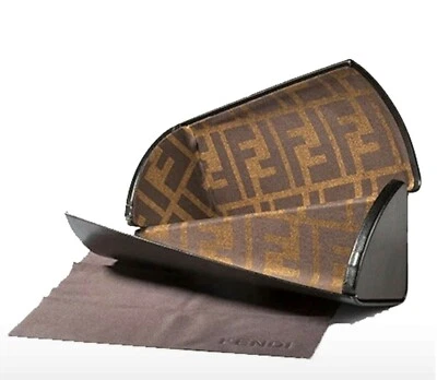 New Authentic Fendi Twist Black Hard Faux Leather Eyeglasses Case (SMALL) - Image 1 of 4