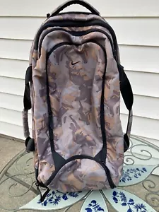 RARE NIKE CORDURA RUNNER PRINT Suitcase Carry On Luggage Travel Roller Wheel Bag - Picture 1 of 15