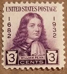 Scott 724 1932 3 Cent Penn US Briefmarke neuwertig NH OG - Bild 1 von 2