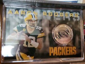 The Highland Mint Coin Collection GB Packers QB Aaron Rodgers Stand Included NIB