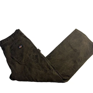 Vintage Y2K Skater Dickies Carpenter Denim Workwear Brown Pants Men 42X30 - Picture 1 of 11