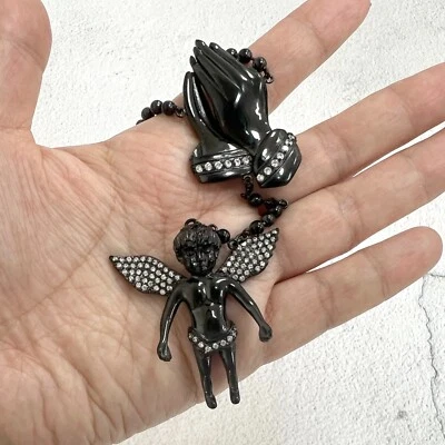 Collar de cuentas rosario pavé acero inoxidable 316 30" Foto 1 de 4