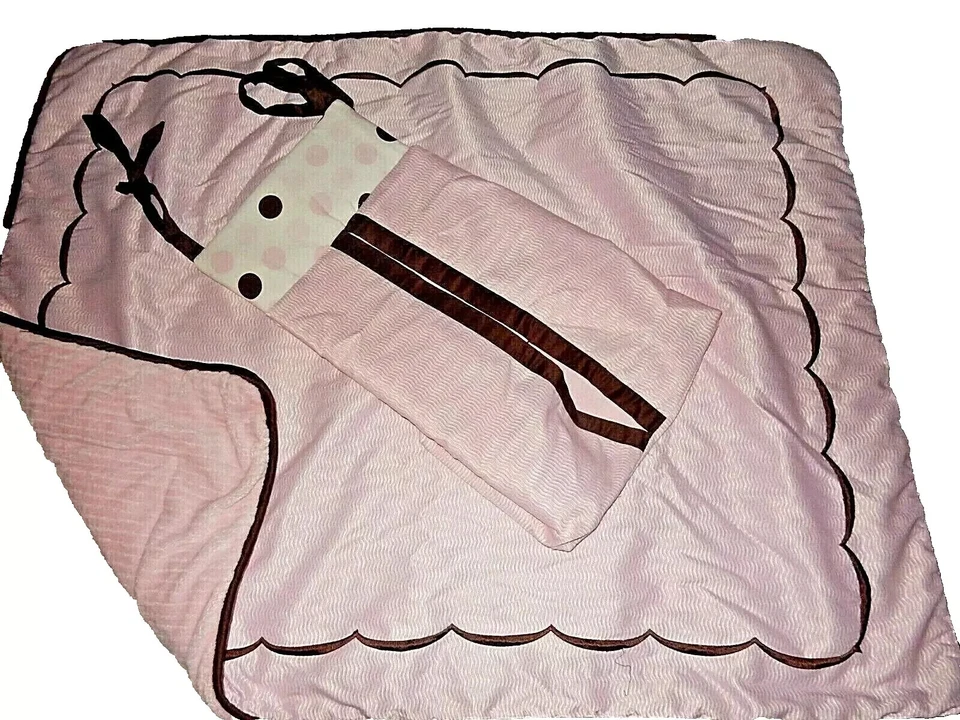 9A! UAU! Conjunto de edredom e berço LN LAMBS & IVY clássico veludo de pelúcia rosa - Imagem 1 de 4