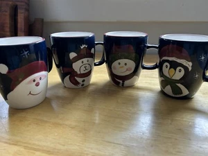 Vintage Laurie Gates 1999 Christmas Twilight Collection Coffee Mugs Set Of 4 - Picture 1 of 6
