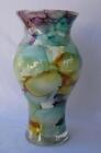 Genuine Italian Art Glass Vase Franco Italy Yellow Turquoise Purple Flora No 401