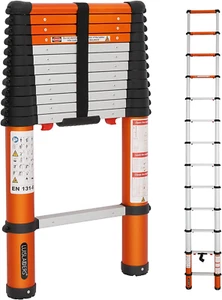 Telescoping Ladder Multi-Use Telescopic Extension Ladder One-Button Retraction A - Picture 1 of 12