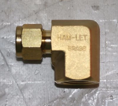 3/8" Tube x 3/8" FNPT  Brass Female Elbow Fitting Ham-Let 770LB3/8X3/8 - Image 1 of 4