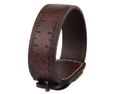 Pulsera/brazalete pulsera de cuero genuino estilo regla única para hombre/mujer 7,2-8" Foto 1 de 4