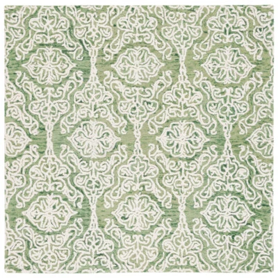 SAFAVIEH Blossom BLM112Y Handmade Green / Ivory Rug - Image 1 of 4