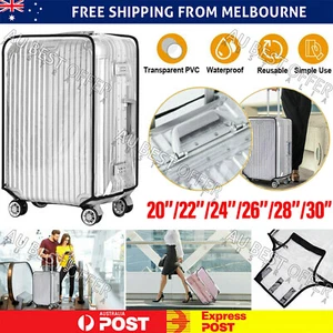 Transparent Waterproof PVC Travel Luggage Protector Suitcase Cover 20"-30" AU - Picture 1 of 10