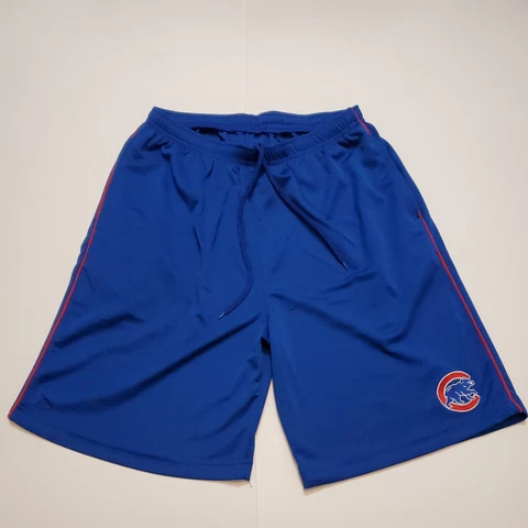 Chicago Cubs MLB Men’s Majestic Blue Mesh Athletic Shorts Medium Good Conditon Cover