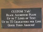 Custom Engraved Plate ALUMINUM 3"x6" Custom Name Plate Plaque Art Label Tag Gift