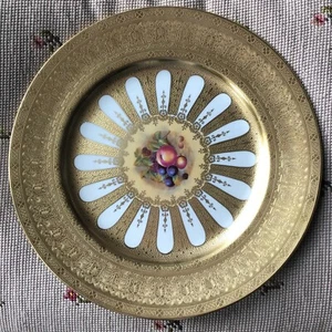 Aynsley Hand Painted Gold Encrusted Dinner Plate Signed D Jones #4 - Picture 1 of 22