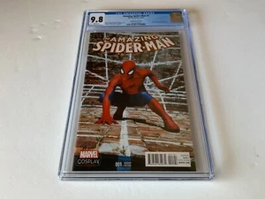 AMAZING SPIDER-MAN 1 CGC 9.8 WHITE COSPLAY PHOTO VARIANT MARVEL COMIC 2015 D7G - Picture 1 of 12