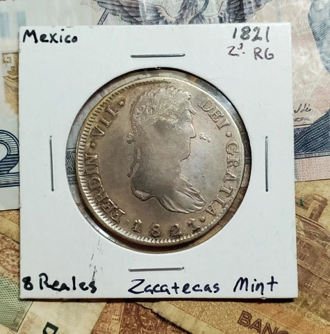 Ferdinand VII "Royalist" 8 Reales 1821 Zs-RG Cover