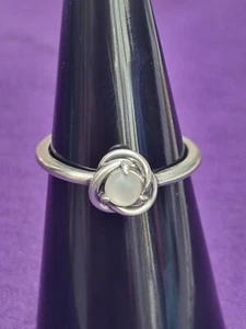 Genuine Pandora Silver April Birthstone Eternity Circle Ring 192993c04 Size 52 - Picture 1 of 6