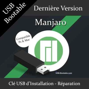 Clé USB Bootable Manjaro + Guide d'utilisation - Photo 1/1