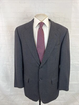FALL/WINTER John W. Nordstrom Men's Gray Blue Plaid Wool Blend Blazer 42R $795 - Image 1 of 4
