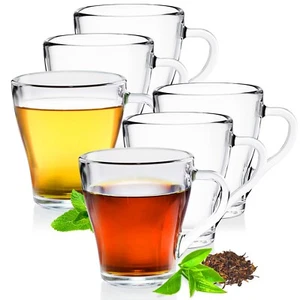 KONZEPT - Teegläser mit Henkel, 6er Set, 250 ml, Trinkgläser für Tee, Kaffee - Bild 1 von 8